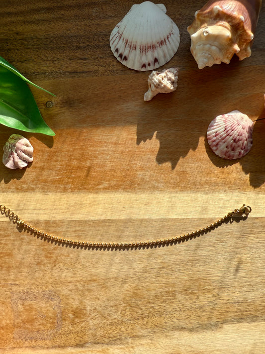 Small Gold Ball Chain Bracelet