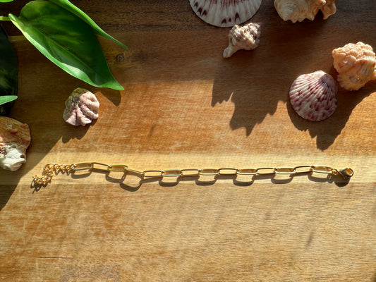 Gold Paperclip Bracelet