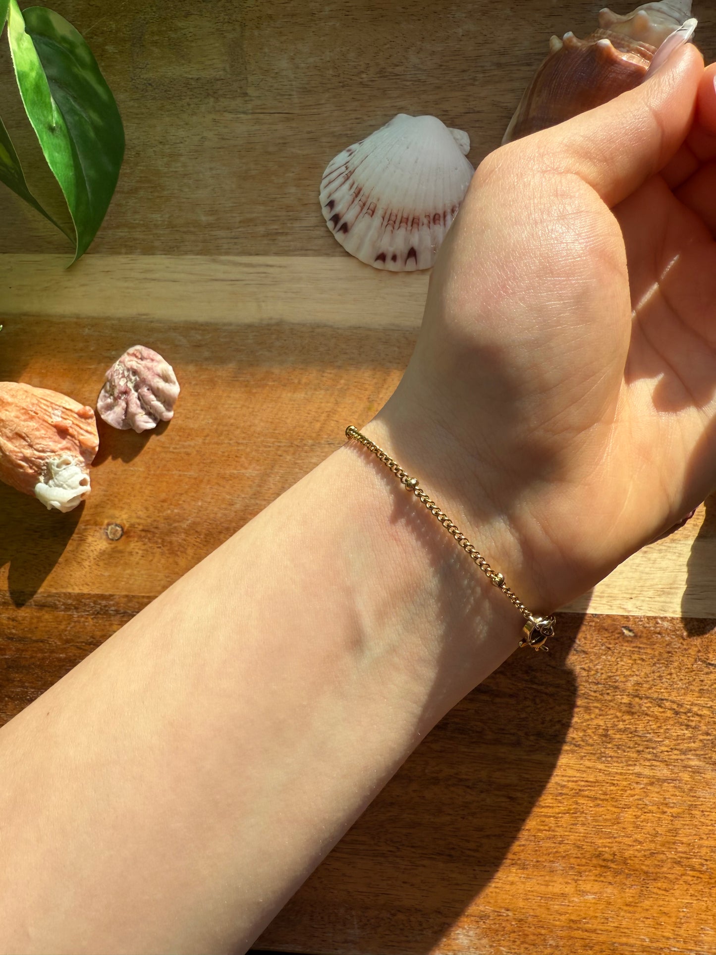 Small Gold Ball Chain Bracelet