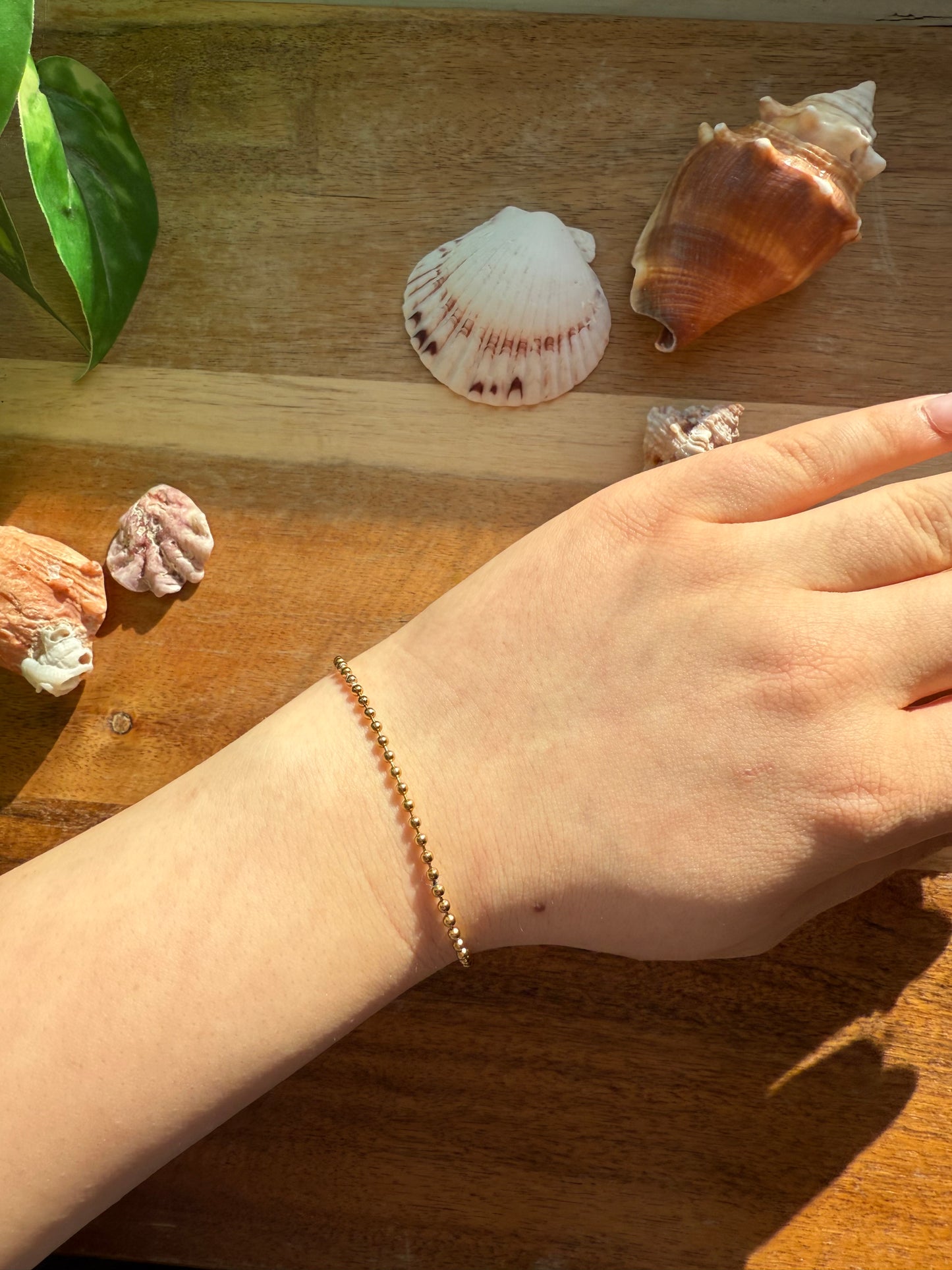 Small Gold Ball Chain Bracelet
